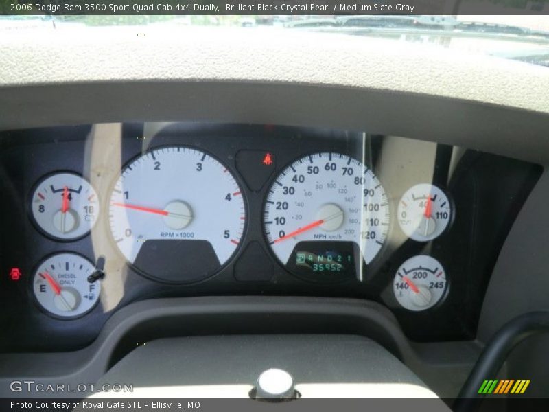 Brilliant Black Crystal Pearl / Medium Slate Gray 2006 Dodge Ram 3500 Sport Quad Cab 4x4 Dually