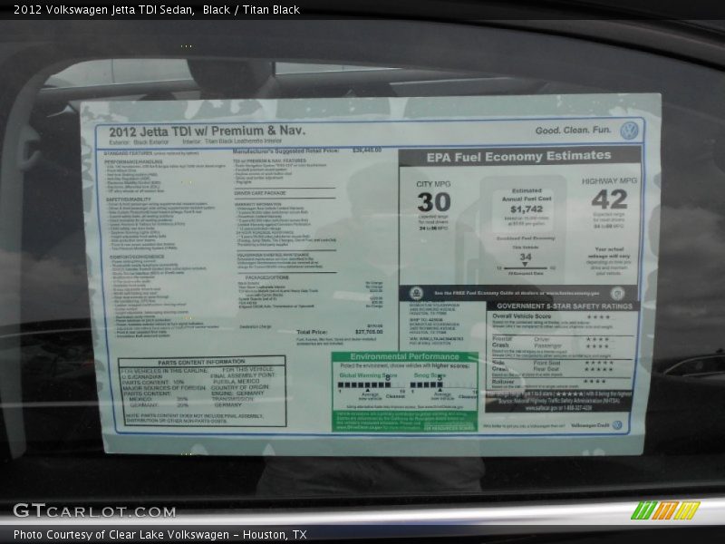 Black / Titan Black 2012 Volkswagen Jetta TDI Sedan