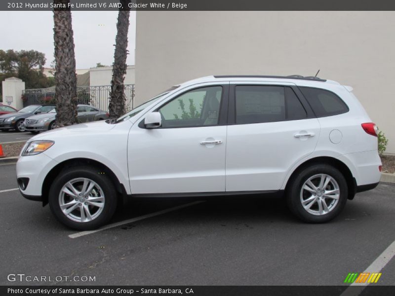 Glacier White / Beige 2012 Hyundai Santa Fe Limited V6 AWD