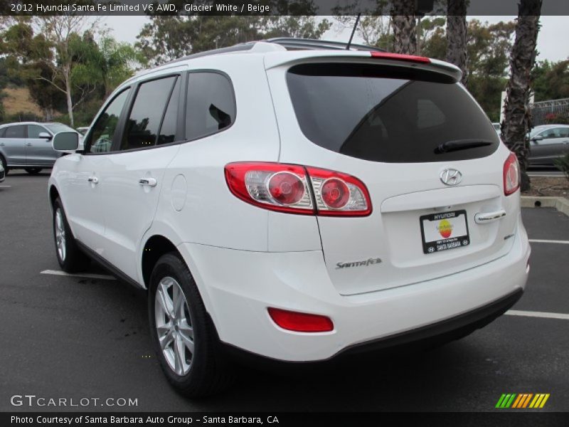 Glacier White / Beige 2012 Hyundai Santa Fe Limited V6 AWD