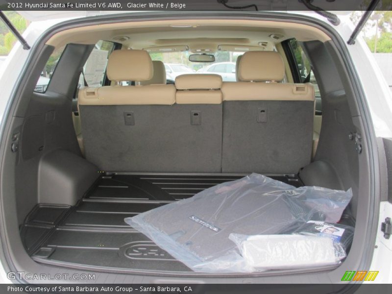 Glacier White / Beige 2012 Hyundai Santa Fe Limited V6 AWD