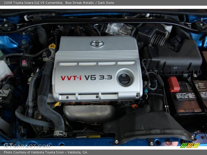 Blue Streak Metallic / Dark Stone 2008 Toyota Solara SLE V6 Convertible