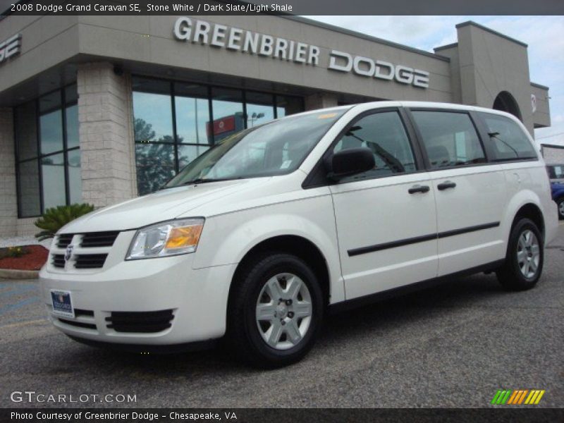 Stone White / Dark Slate/Light Shale 2008 Dodge Grand Caravan SE