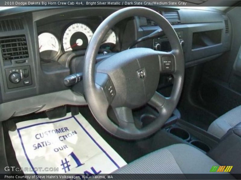 Bright Silver Metallic / Dark Slate Gray/Medium Slate Gray 2010 Dodge Dakota Big Horn Crew Cab 4x4