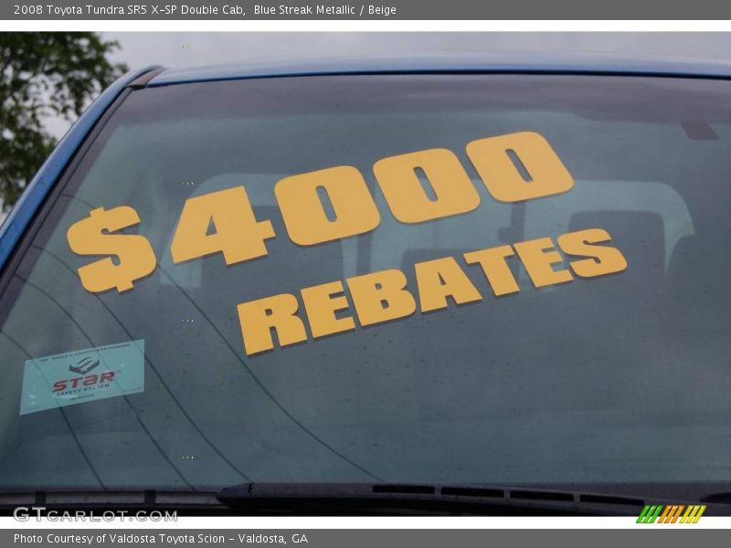 Blue Streak Metallic / Beige 2008 Toyota Tundra SR5 X-SP Double Cab