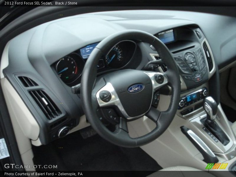 Black / Stone 2012 Ford Focus SEL Sedan