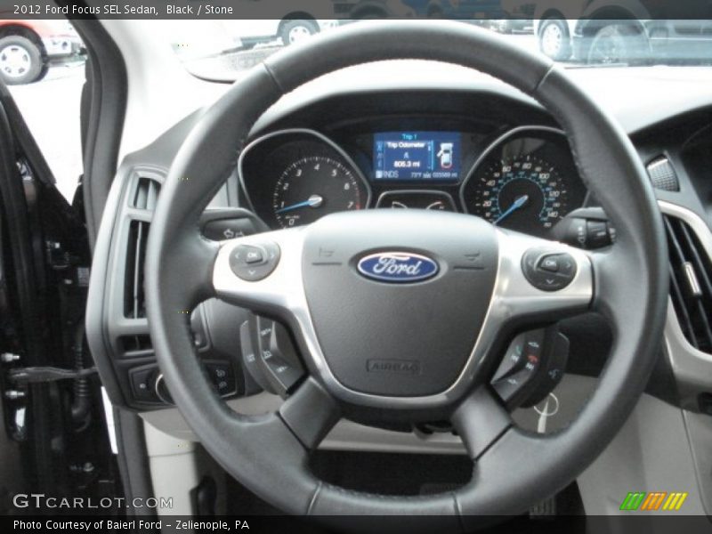 Black / Stone 2012 Ford Focus SEL Sedan
