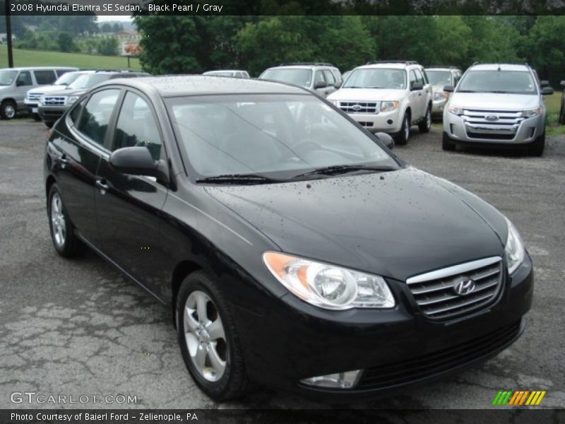 Black Pearl / Gray 2008 Hyundai Elantra SE Sedan