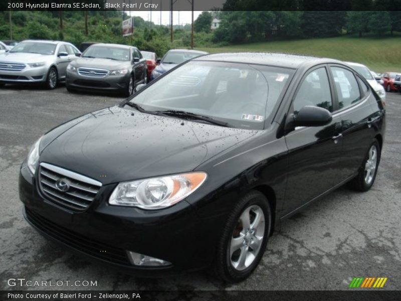Black Pearl / Gray 2008 Hyundai Elantra SE Sedan