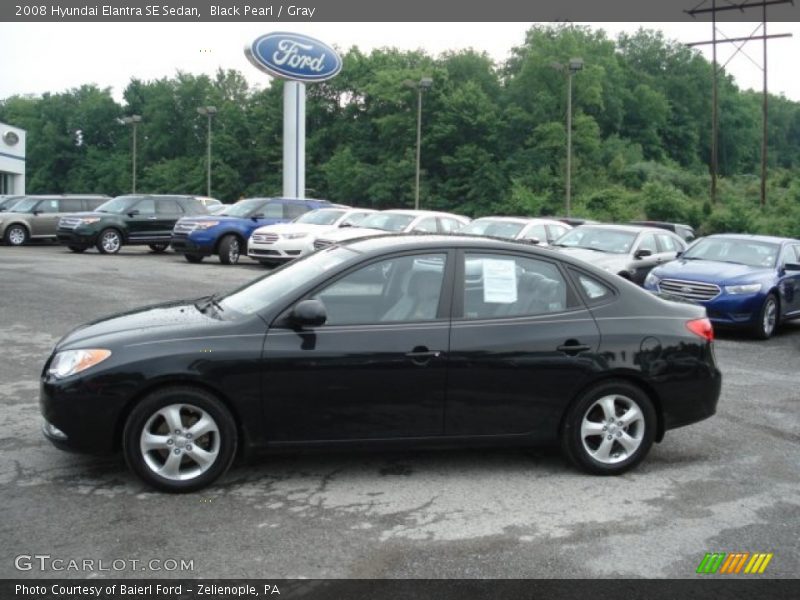 Black Pearl / Gray 2008 Hyundai Elantra SE Sedan