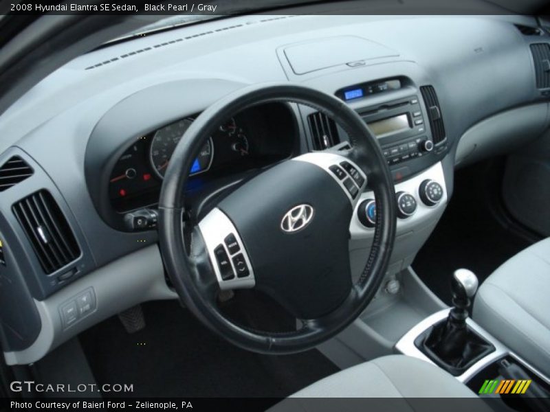 Black Pearl / Gray 2008 Hyundai Elantra SE Sedan
