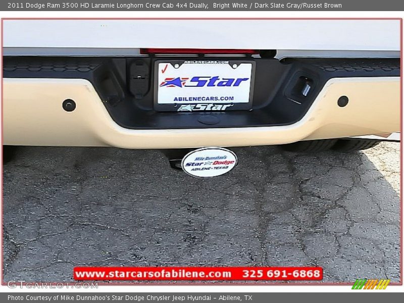 Bright White / Dark Slate Gray/Russet Brown 2011 Dodge Ram 3500 HD Laramie Longhorn Crew Cab 4x4 Dually