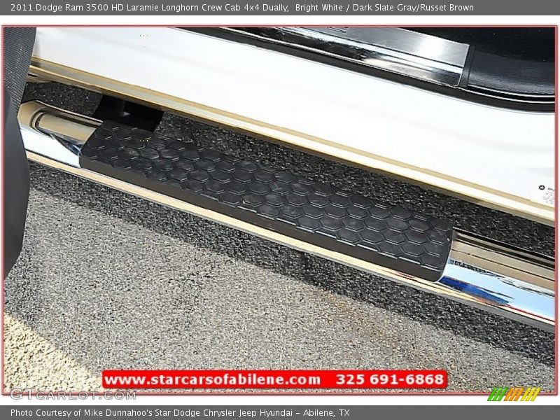 Bright White / Dark Slate Gray/Russet Brown 2011 Dodge Ram 3500 HD Laramie Longhorn Crew Cab 4x4 Dually