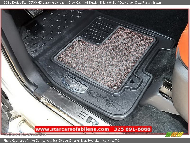 Bright White / Dark Slate Gray/Russet Brown 2011 Dodge Ram 3500 HD Laramie Longhorn Crew Cab 4x4 Dually