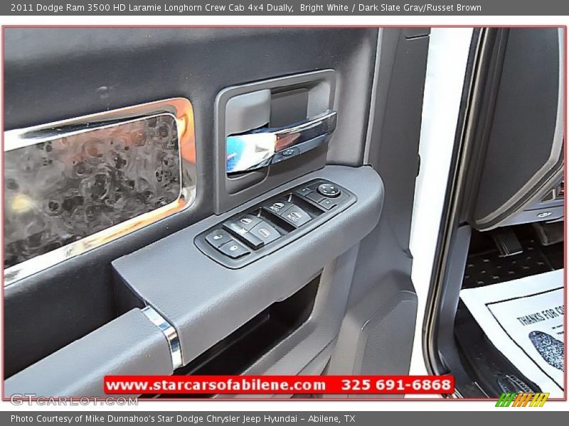 Bright White / Dark Slate Gray/Russet Brown 2011 Dodge Ram 3500 HD Laramie Longhorn Crew Cab 4x4 Dually