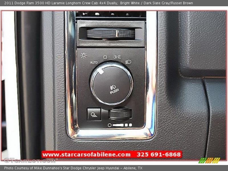Bright White / Dark Slate Gray/Russet Brown 2011 Dodge Ram 3500 HD Laramie Longhorn Crew Cab 4x4 Dually