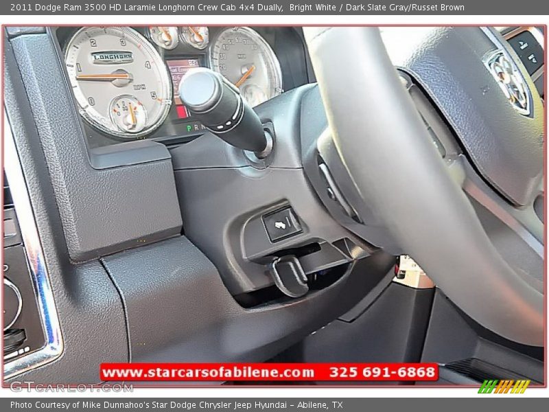 Bright White / Dark Slate Gray/Russet Brown 2011 Dodge Ram 3500 HD Laramie Longhorn Crew Cab 4x4 Dually