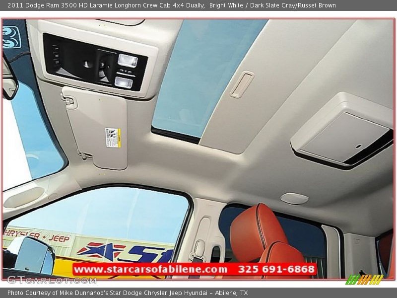 Bright White / Dark Slate Gray/Russet Brown 2011 Dodge Ram 3500 HD Laramie Longhorn Crew Cab 4x4 Dually
