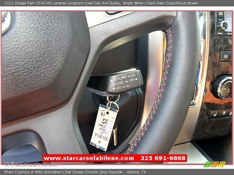 Bright White / Dark Slate Gray/Russet Brown 2011 Dodge Ram 3500 HD Laramie Longhorn Crew Cab 4x4 Dually