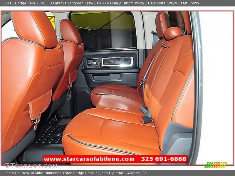 Bright White / Dark Slate Gray/Russet Brown 2011 Dodge Ram 3500 HD Laramie Longhorn Crew Cab 4x4 Dually