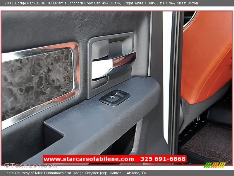 Bright White / Dark Slate Gray/Russet Brown 2011 Dodge Ram 3500 HD Laramie Longhorn Crew Cab 4x4 Dually