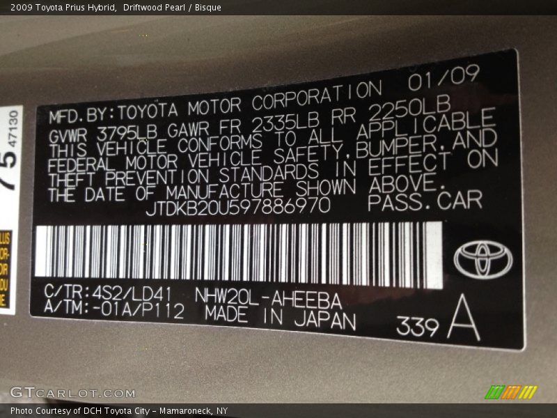 Driftwood Pearl / Bisque 2009 Toyota Prius Hybrid
