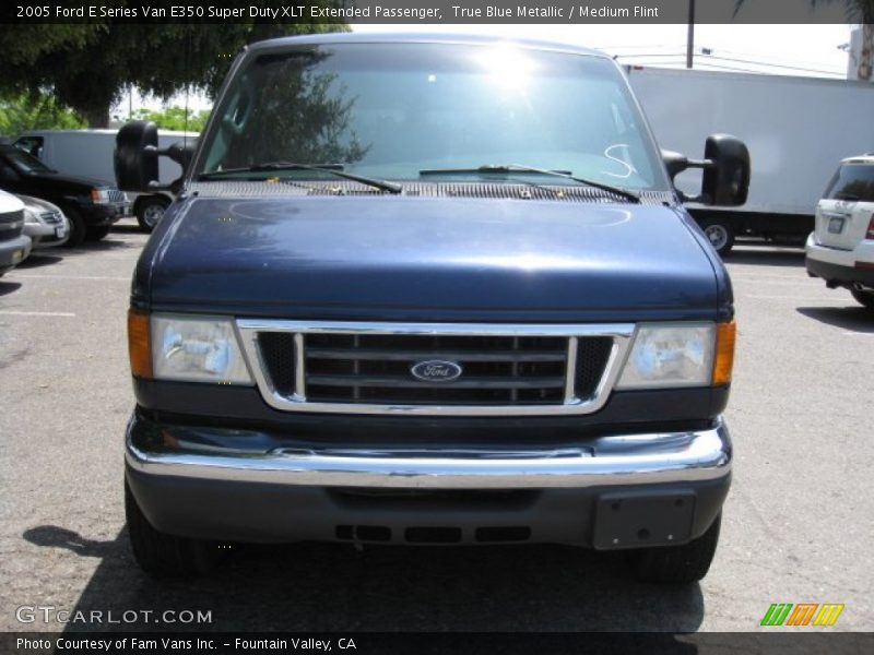 True Blue Metallic / Medium Flint 2005 Ford E Series Van E350 Super Duty XLT Extended Passenger