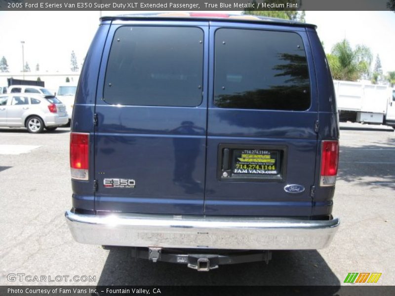 True Blue Metallic / Medium Flint 2005 Ford E Series Van E350 Super Duty XLT Extended Passenger