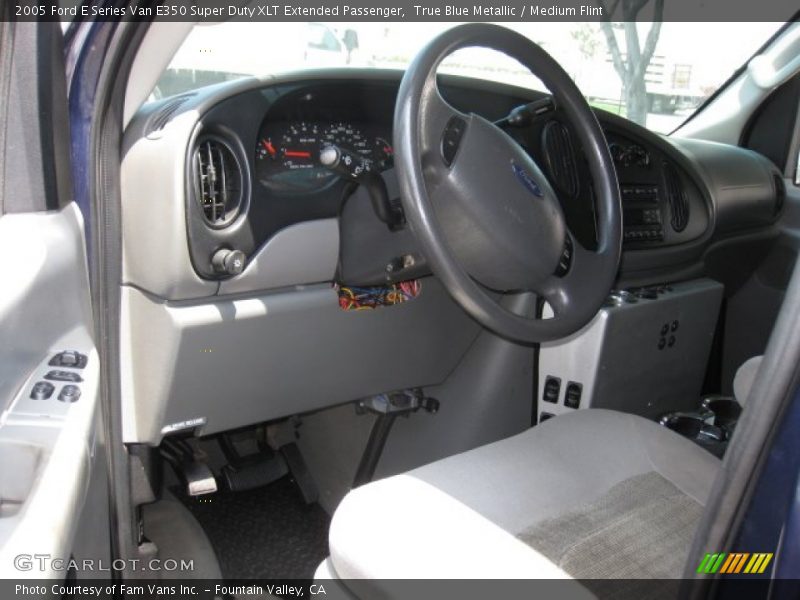 True Blue Metallic / Medium Flint 2005 Ford E Series Van E350 Super Duty XLT Extended Passenger