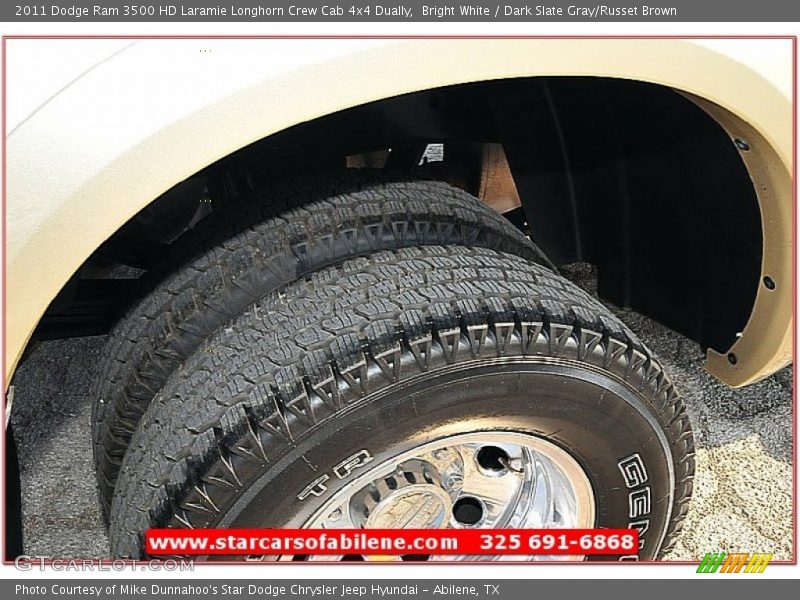 Bright White / Dark Slate Gray/Russet Brown 2011 Dodge Ram 3500 HD Laramie Longhorn Crew Cab 4x4 Dually