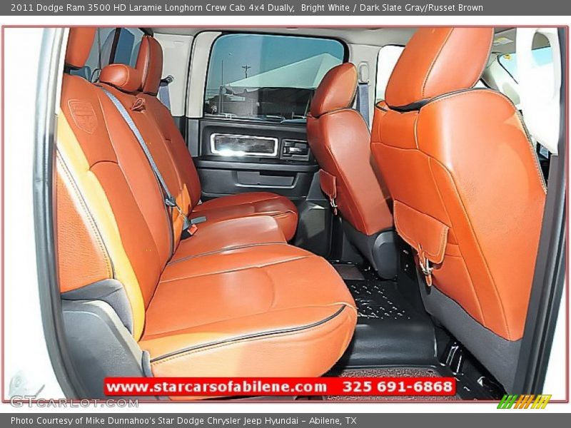 Bright White / Dark Slate Gray/Russet Brown 2011 Dodge Ram 3500 HD Laramie Longhorn Crew Cab 4x4 Dually