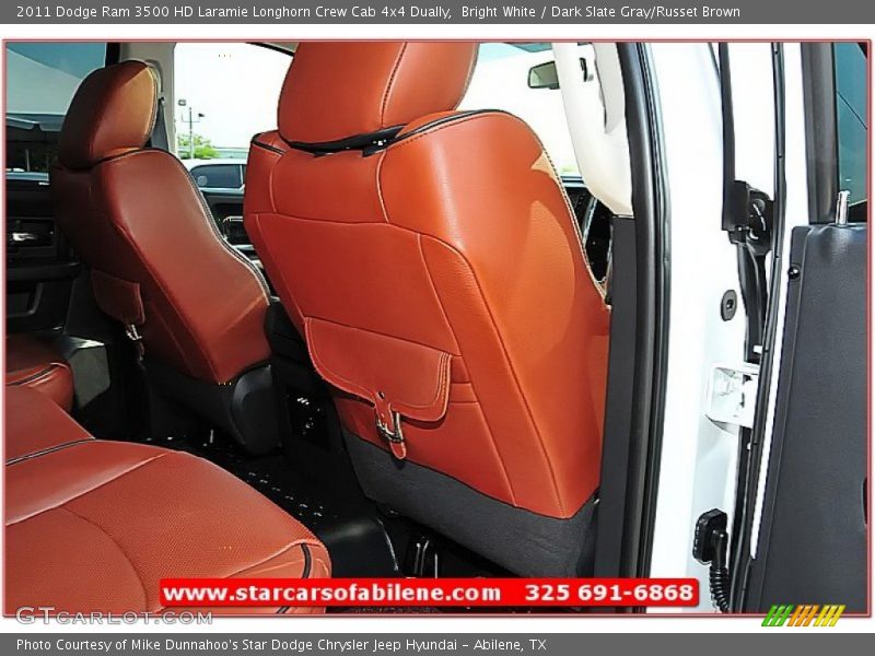 Bright White / Dark Slate Gray/Russet Brown 2011 Dodge Ram 3500 HD Laramie Longhorn Crew Cab 4x4 Dually