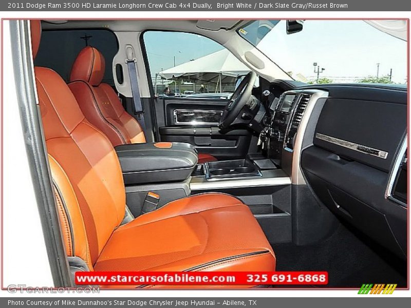 Bright White / Dark Slate Gray/Russet Brown 2011 Dodge Ram 3500 HD Laramie Longhorn Crew Cab 4x4 Dually
