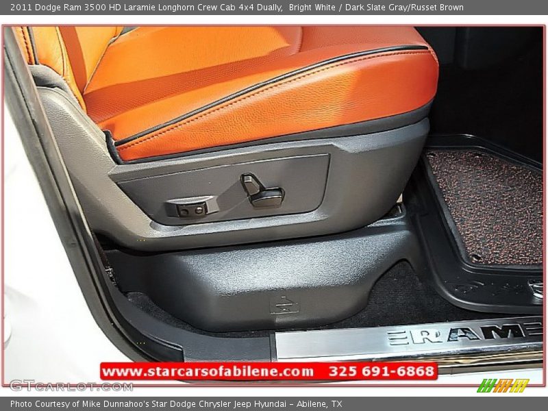 Bright White / Dark Slate Gray/Russet Brown 2011 Dodge Ram 3500 HD Laramie Longhorn Crew Cab 4x4 Dually
