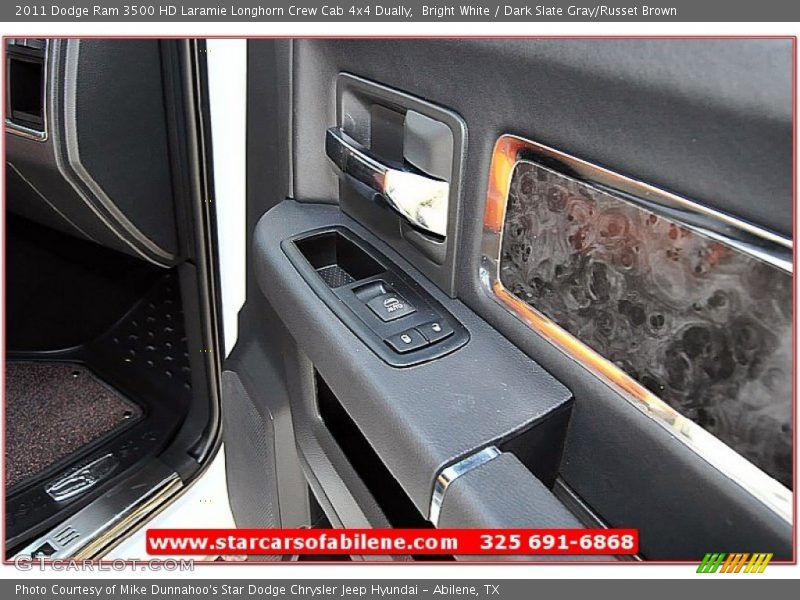 Bright White / Dark Slate Gray/Russet Brown 2011 Dodge Ram 3500 HD Laramie Longhorn Crew Cab 4x4 Dually