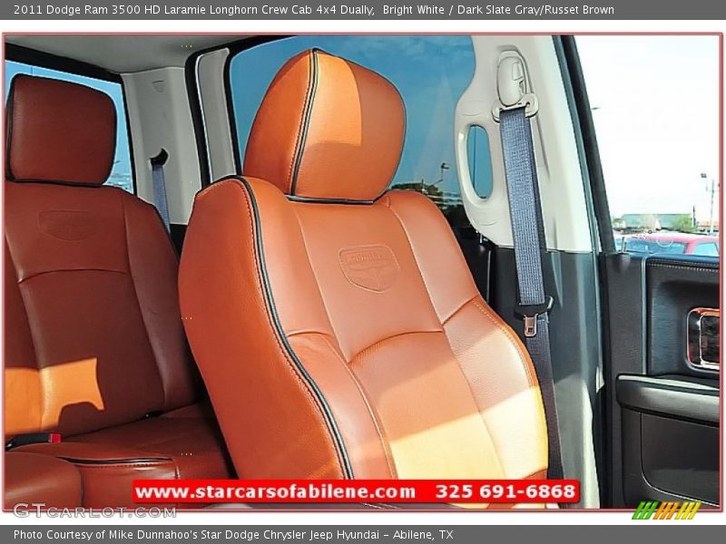 Bright White / Dark Slate Gray/Russet Brown 2011 Dodge Ram 3500 HD Laramie Longhorn Crew Cab 4x4 Dually