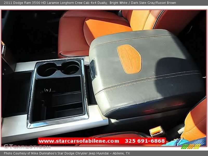 Bright White / Dark Slate Gray/Russet Brown 2011 Dodge Ram 3500 HD Laramie Longhorn Crew Cab 4x4 Dually