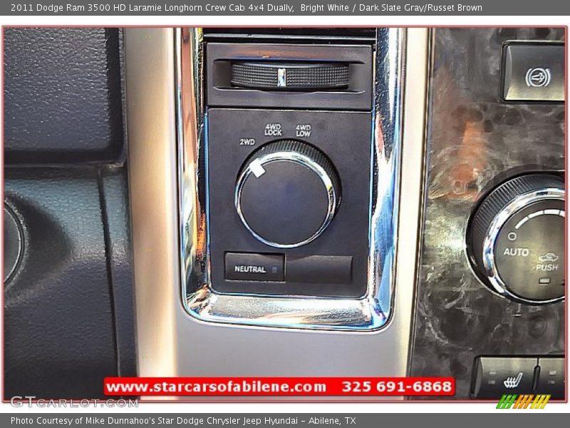 Bright White / Dark Slate Gray/Russet Brown 2011 Dodge Ram 3500 HD Laramie Longhorn Crew Cab 4x4 Dually
