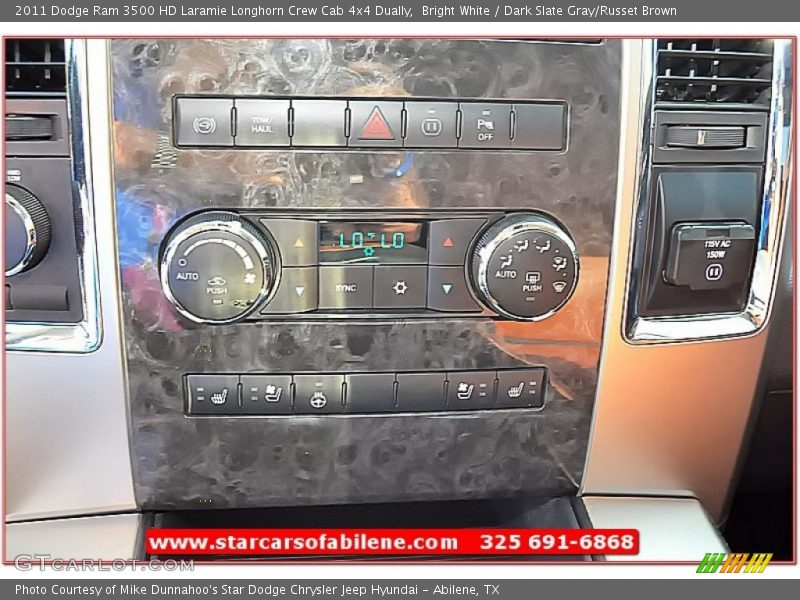 Bright White / Dark Slate Gray/Russet Brown 2011 Dodge Ram 3500 HD Laramie Longhorn Crew Cab 4x4 Dually