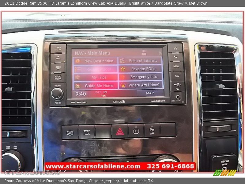 Bright White / Dark Slate Gray/Russet Brown 2011 Dodge Ram 3500 HD Laramie Longhorn Crew Cab 4x4 Dually