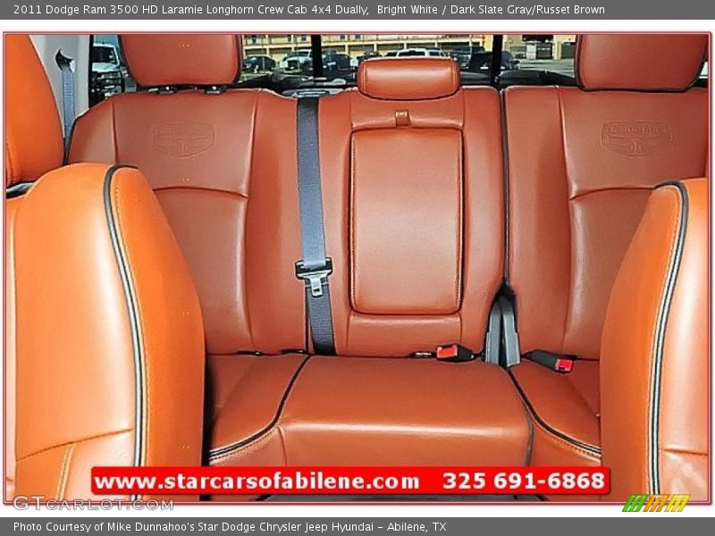 Bright White / Dark Slate Gray/Russet Brown 2011 Dodge Ram 3500 HD Laramie Longhorn Crew Cab 4x4 Dually