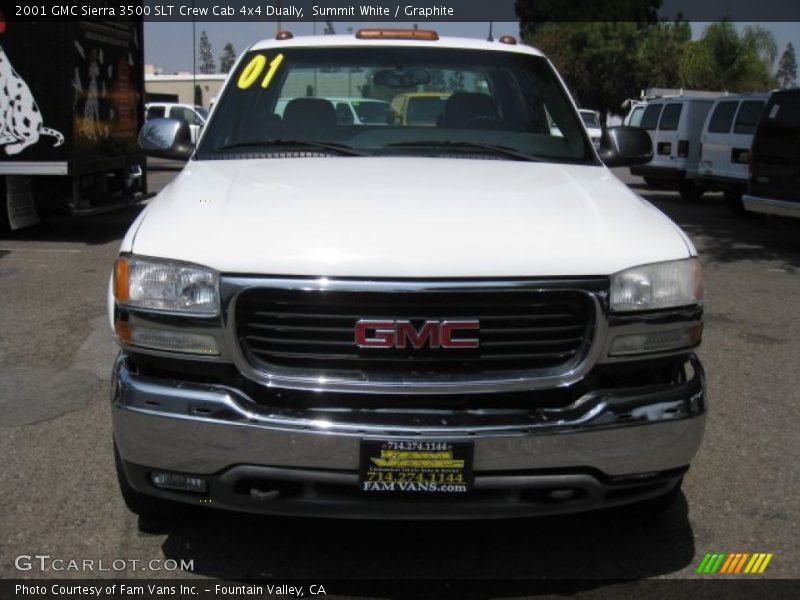 Summit White / Graphite 2001 GMC Sierra 3500 SLT Crew Cab 4x4 Dually