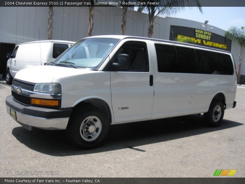 Summit White / Medium Dark Pewter 2004 Chevrolet Express 3500 LS Passenger Van