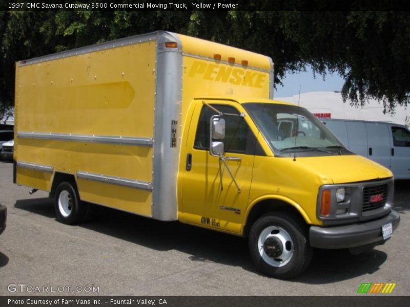 Yellow / Pewter 1997 GMC Savana Cutaway 3500 Commercial Moving Truck