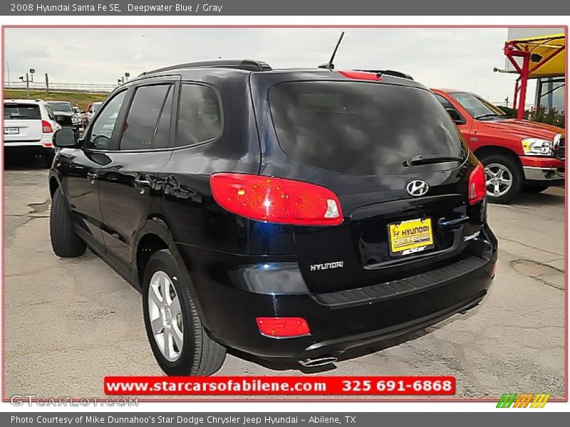 Deepwater Blue / Gray 2008 Hyundai Santa Fe SE