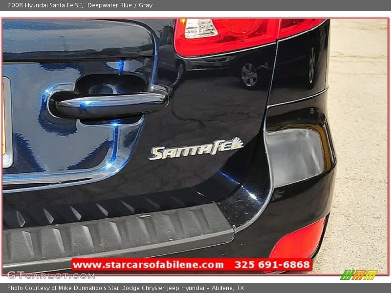 Deepwater Blue / Gray 2008 Hyundai Santa Fe SE