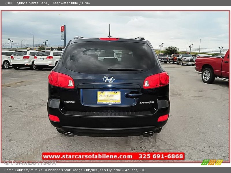 Deepwater Blue / Gray 2008 Hyundai Santa Fe SE