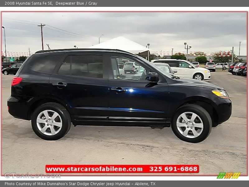 Deepwater Blue / Gray 2008 Hyundai Santa Fe SE