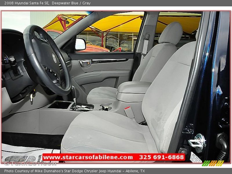 Deepwater Blue / Gray 2008 Hyundai Santa Fe SE