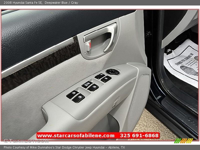 Deepwater Blue / Gray 2008 Hyundai Santa Fe SE
